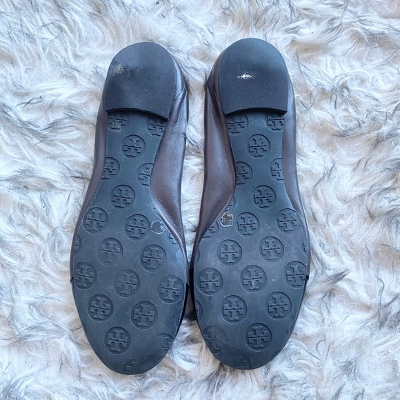 Brown Tory Burch Flats Black Cap Toe - Picture 4 of 6